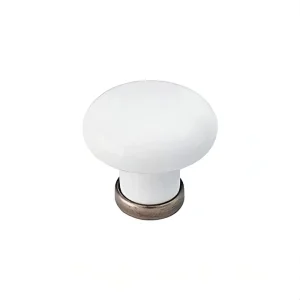 white porcelain-mushroom knob 30-mm