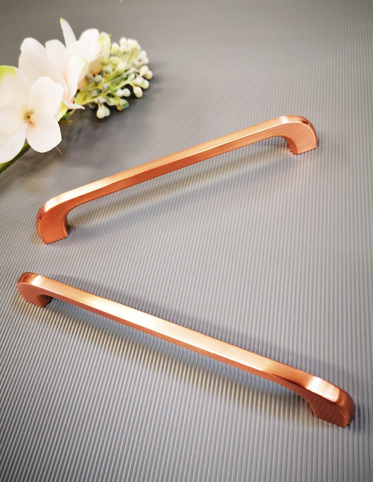 brushed copper handles