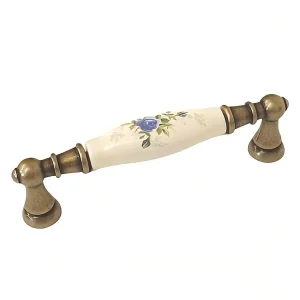 floral ceramic handle for rustic kitchen