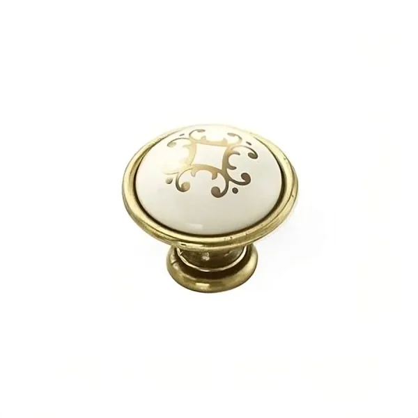 old gold ceramic knob