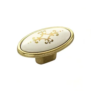 old gold ceramic oval-knob