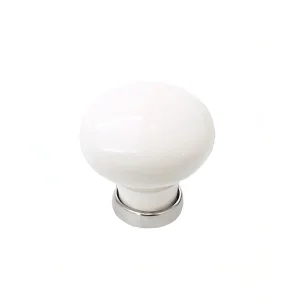 white mushroom porcelain kitchen knob-30-mm