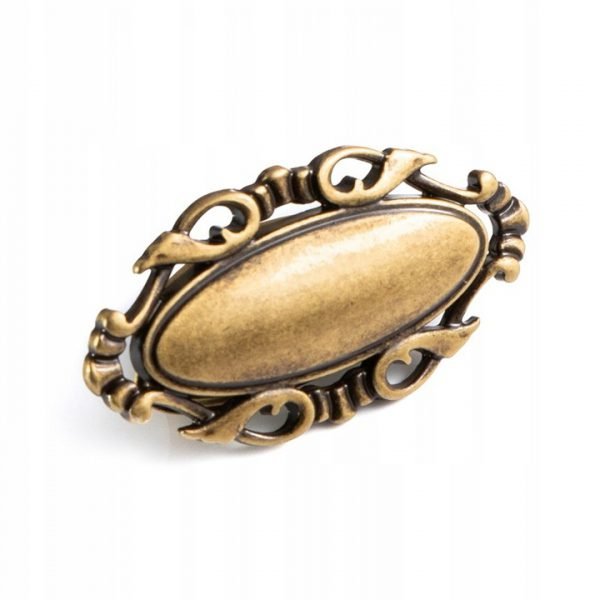 vintage oval knob old gold finish