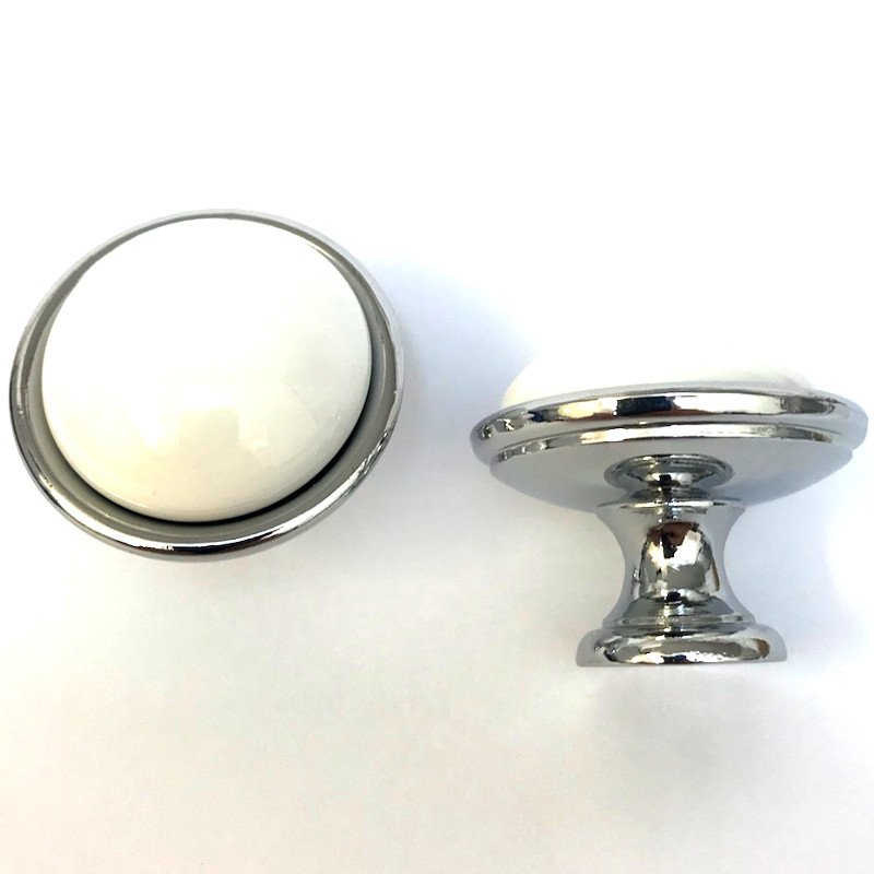 white ceramic drawer knobs round