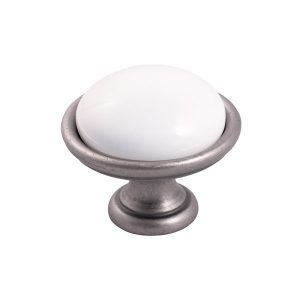 white ceramic cupboard knob 40-mm