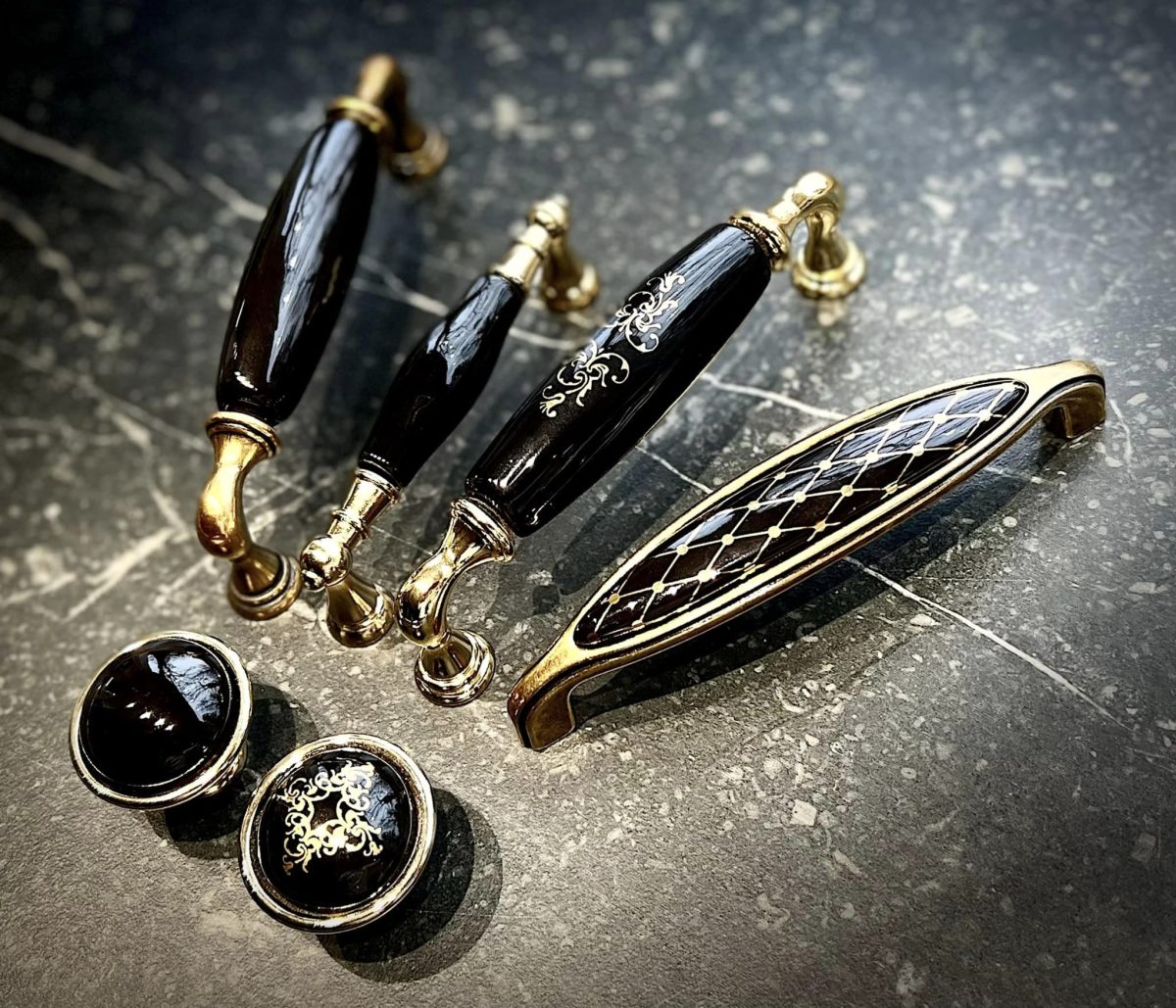 black ceramic drawer handles