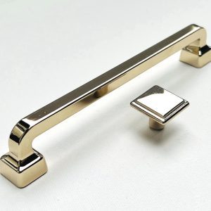 very solid polished brass long bar handle and knob