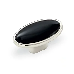 black ceramic cabinet oval-knob