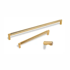 long gold knurled bar handles